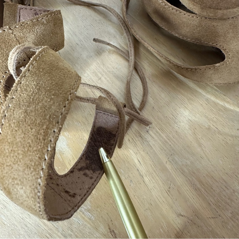 FRYE Chrissy Side Ghillie Cognac Brown Women's Dress Sandals Size 9 - Picture 9 of 14